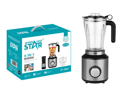 Licuadora Winning Star ST-2087 vista frontal con jarra de 1.8 litros