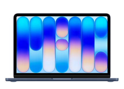 Apple MacBook Neo 13 pulgadas 2026 color azul vista frontal con pantalla encendida