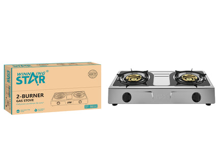 Winning Star cocina de gas 2 quemadores gris, ST-9654