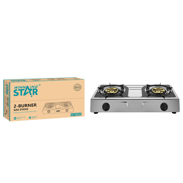 Winning Star cocina de gas 2 quemadores gris, ST-9654