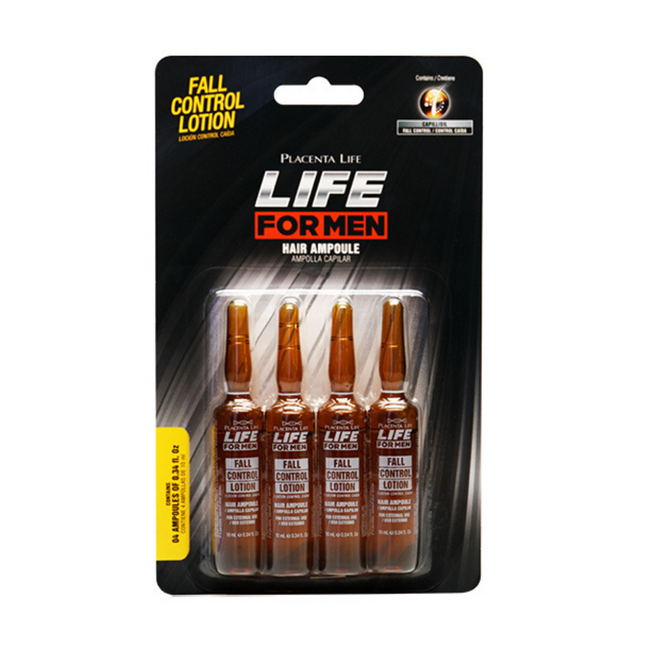 Ampollas Control Caída Life for Men x4 Placent Life | Para fortalecer el cabello y reducir la caída desde la raíz