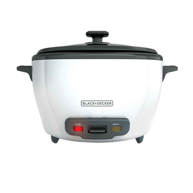 Olla Arrocera Black+Decker RC5200 | 20 Tazas Cocidas (10 Tazas Crudas) | 1000 W | Mantener Caliente | Blanca