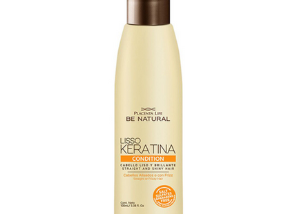 Acondicionador Liso Keratina 100ml Placent Life | Para alisar y nutrir el cabello