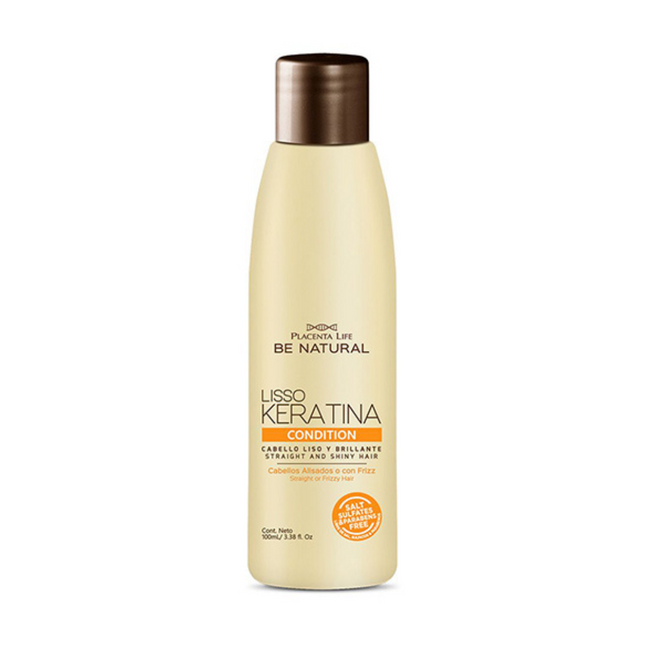 Acondicionador Liso Keratina 100ml Placent Life | Para alisar y nutrir el cabello