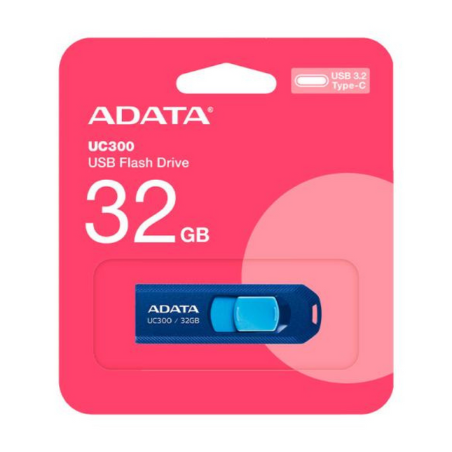 Memoria USB ADATA UC300 | 32GB | USB 3.2 Gen 1 | Tipo-C | Azul