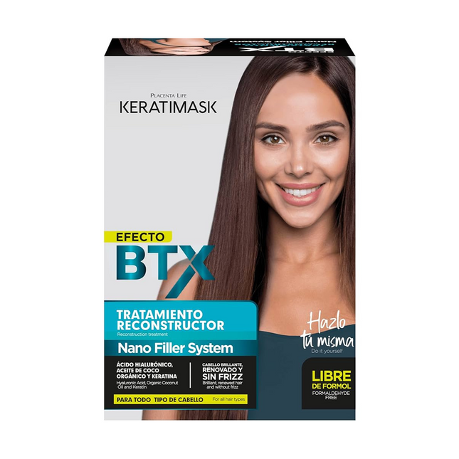 Kit Keratimask Efecto Botox Capilar | Placenta Life | Reconstructor intensivo sin formol con keratina, ácido hialurónico y aceite de coco