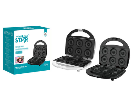 Máquina para donas Winning Star ST-2123 negra cerrada vista frontal