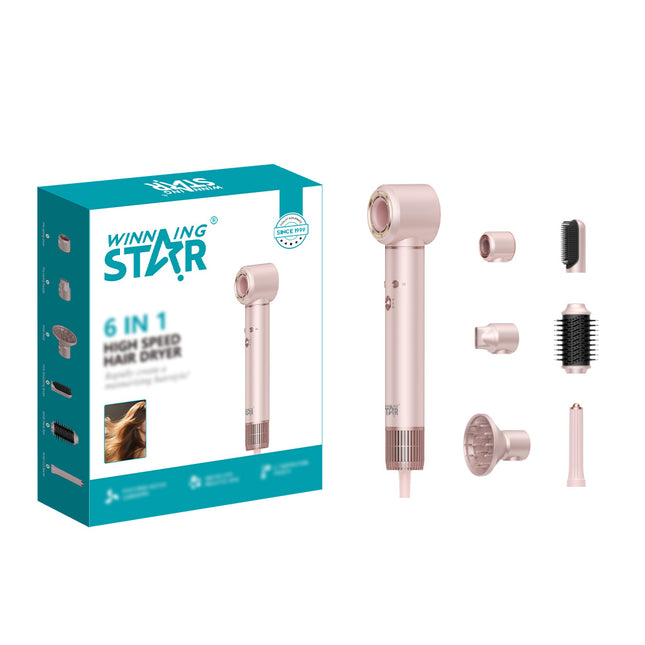 Secadora de Cabello Multifuncional Winning Star ST-2292, 6 en 1, 1300W
