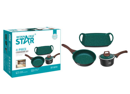Set de Ollas Winning Star ST-5214, Aluminio, 4 Piezas