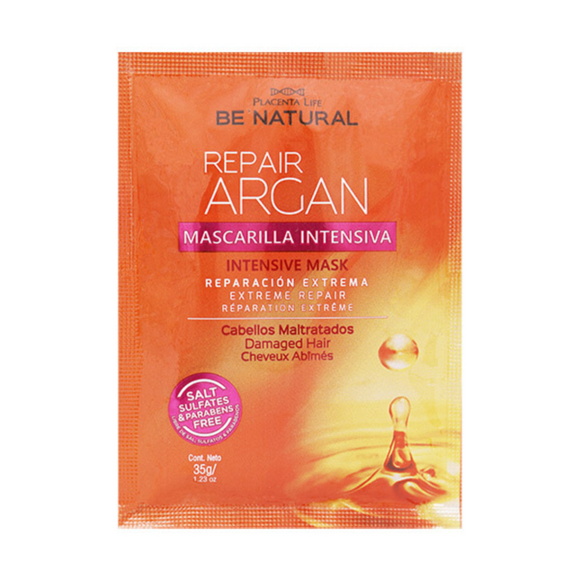 Mascarilla Reparadora Argán 35 g | Placenta Life | Mini tratamiento ultra reparador con aceite de argán y vitamina E