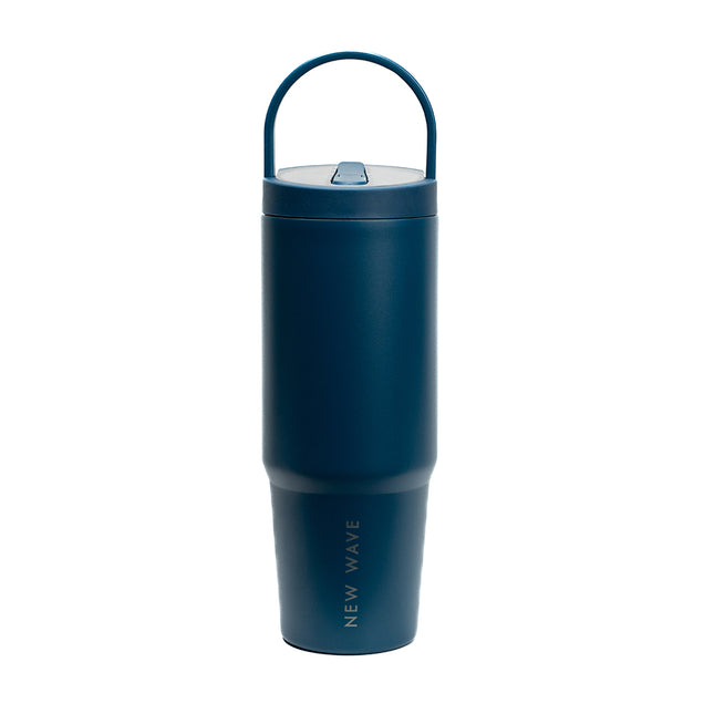 Vista lateral del tumbler New Wave mostrando agarradera ergonómica y capacidad 30oz
