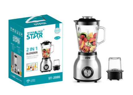 Licuadora Winning Star ST-2086 2 en 1 con jarra 1.5 litros vista frontal