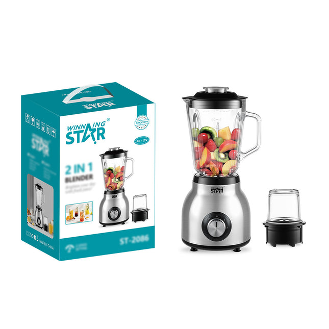 Licuadora Winning Star ST-2086 2 en 1 con jarra 1.5 litros vista frontal