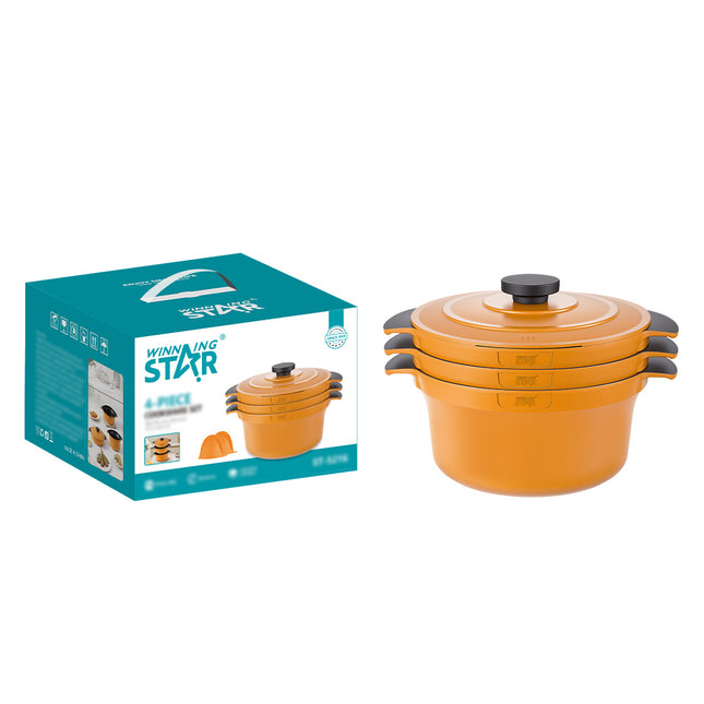 Set de Ollas Winning Star ST-5216, Aluminio, 4 Piezas