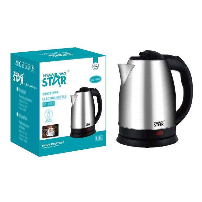 Hervidor eléctrico Winning Star 1.8 litros vista frontal completa