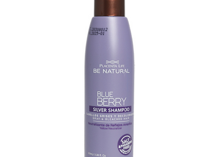Shampoo Blue Berry Silver Placent Life | 100ml | Matizante para canas y rubios con brillo y neutralización del amarillo