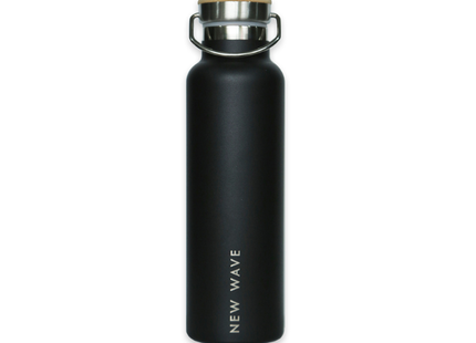 Botella térmica New Wave 591ml acero inoxidable vista frontal con logo