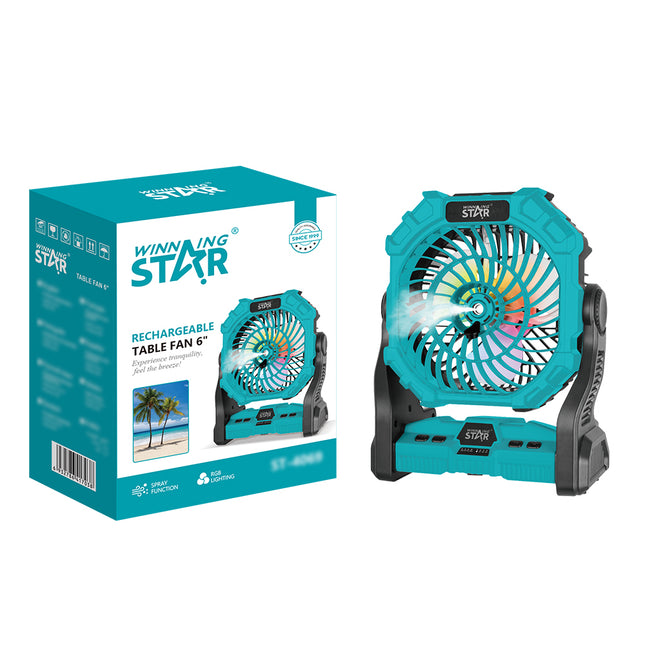 Winning Star Ventilador de Mesa Recargable 6W, ST-4069