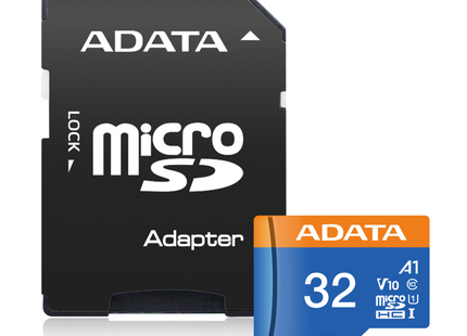 Memoria Micro SD ADATA | 32GB | Clase 10 | UHS-I | 85MB/s lectura | Con adaptador SD