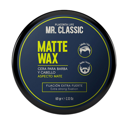 Cera Capilar Mr. Classic Matte Wax Placent Life | 60g | Fijación fuerte con acabado mate para peinados definidosCera Capilar Mr. Classic Matte Wax Placent Life | 60g | Fijación fuerte con acabado mate para peinados definidos
