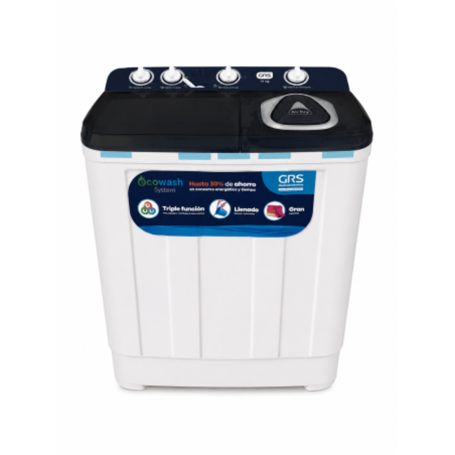 GRS GLT17W Lavadora Semiautomática de Carga Superior de 17 kg con Doble Tina
