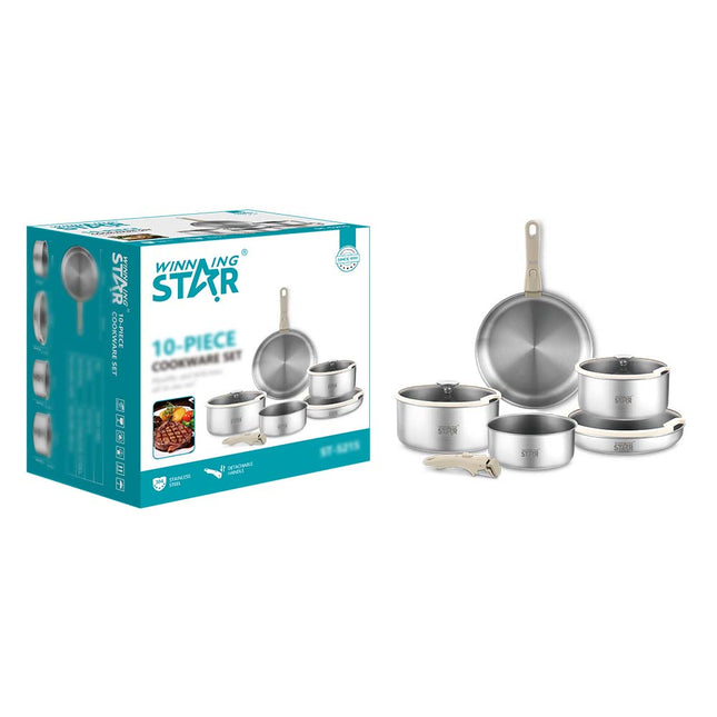 Set de Ollas Winning Star ST-5215, Aluminio, 10 Piezas