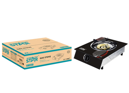 Winning Star cocina de gas 1 quemador vidrio negro, ST-9657