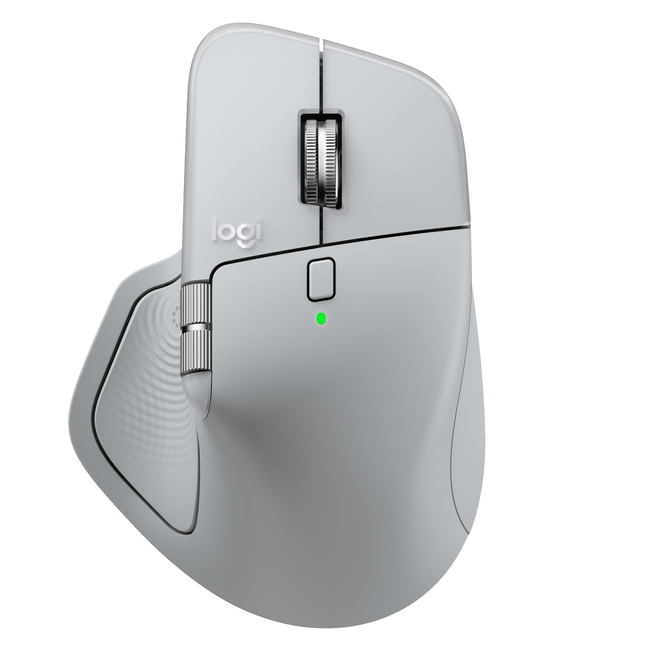 Mouse Logitech MX Master 4 inalámbrico vista frontal con diseño ergonómico