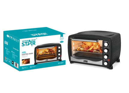 Horno eléctrico Winning Star ST-2351 vista frontal completa con puerta de vidrio