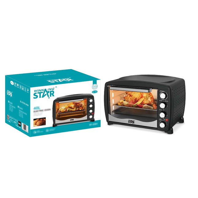 Horno eléctrico Winning Star ST-2351 vista frontal completa con puerta de vidrio