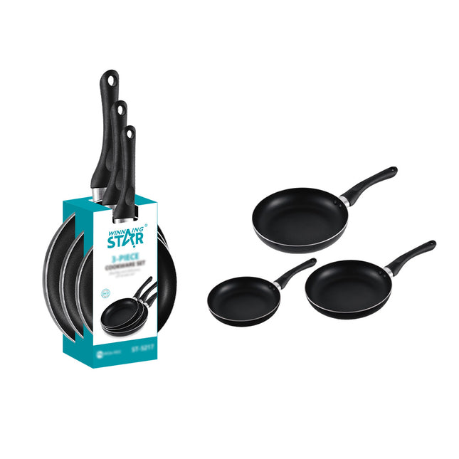 Set de Sartenes Winning Star, ST-5217, Aluminio, 3 Piezas
