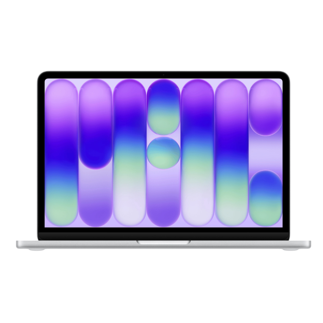 Apple MacBook Neo 13 pulgadas 2026 plateada vista frontal con pantalla encendida