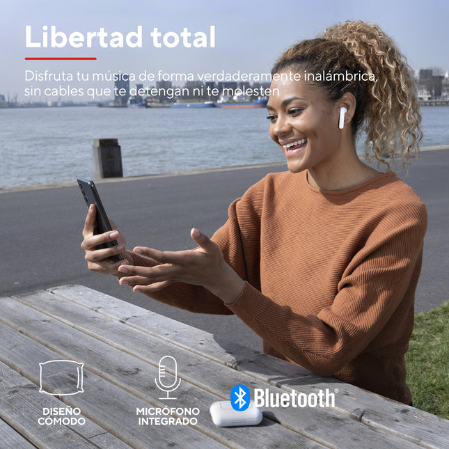 Audífonos Trust BT Control Táctil Blanco, 23783