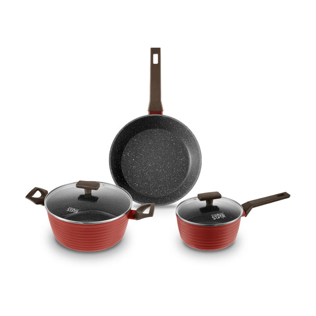 Set de Ollas Winning Star ST-5231, Aluminio, 3 Piezas