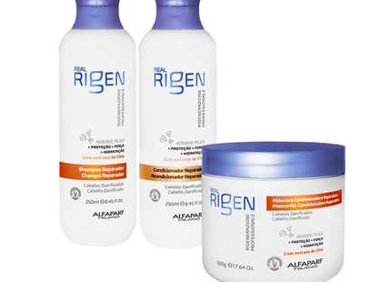 Kit Alfaparf Milano Real Rigen Reparador 3 Pasos – Shampoo, Acondicionador y Mascarilla