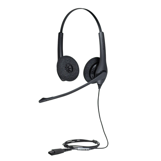 Jabra Biz 1500 Duo QD Headset Alámbrico con Micrófono de Cancelación de Ruido