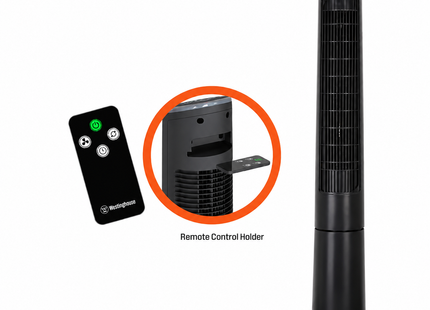 Westinghouse 79021 Ventilador de Torre 40" Negro 40 W con Control Remoto y Temporizador