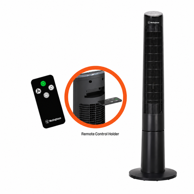 Westinghouse 79021 Ventilador de Torre 40" Negro 40 W con Control Remoto y Temporizador