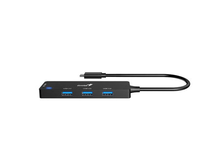 HUB Genius RS2 UH-400 | 4 Puertos USB 2.0 | Alámbrico | Compacto y portátil | Color Negro