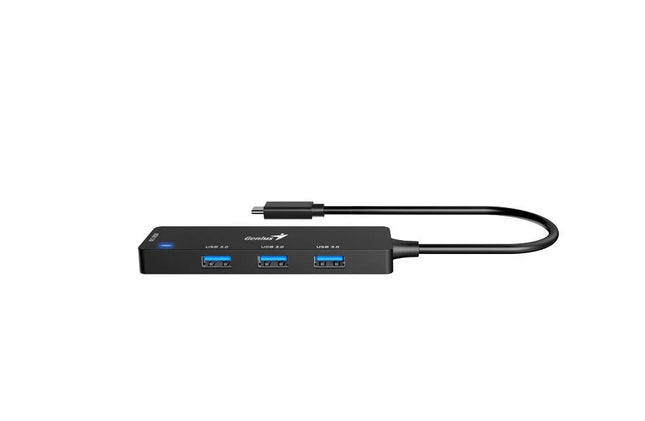 HUB Genius RS2 UH-400 | 4 Puertos USB 2.0 | Alámbrico | Compacto y portátil | Color Negro