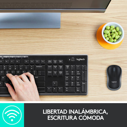 Teclado y Mouse Logitech Inalámbrico MK270 | Compacto | Español