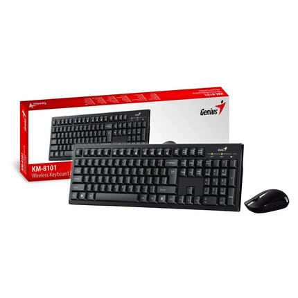 Teclado y Mouse Genius KM-8101 | Inalámbrico | Con receptor USB | Color Negro