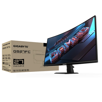 Monitor Gigabyte 27” GS27FC US | 1920x1080 | 180Hz | 1ms | Curvo | VA | DisplayPort | HDMI | FreeSync