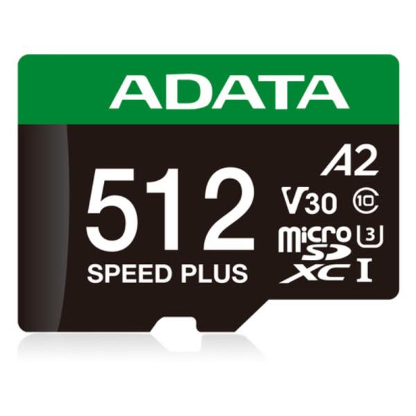 Memoria Micro SDXC ADATA | 512GB | Clase 10 | UHS-I U3 V30 A2 | 180MB/s lectura | 160MB/s escritura | con adaptador SD