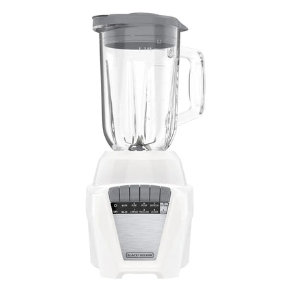 Licuadora Black+Decker BL0876‑1WDLA Ice Crush | 700 W | 8 Velocidades + Pulso | Jarra de Vidrio 1.25 L | Acero Inoxidable | Blanca