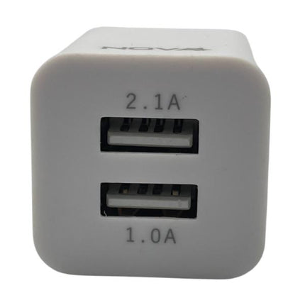 Cargador de Pared Nova PA010RBU001C | 10W | 2 Puertos USB-A | Compacto | Carga Segura