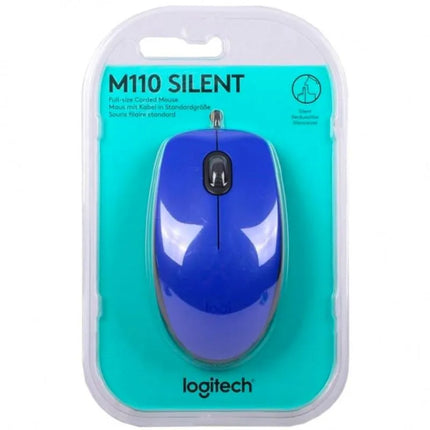 Mouse Logitech M110 Silent | Alámbrico | Diseño Ambidiestro | USB