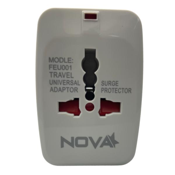 Adaptador Universal Nova FEU001001C | Para Viajes | Compatible con Múltiples Enchufes | Compacto y Portátil