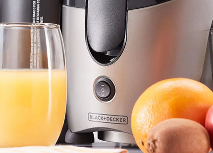 Extractor de Jugos Black+Decker JMBD3181 | 500 W | 2 Velocidades | Acero Inoxidable | 3″ Boca | Gris
