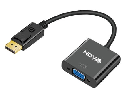 Adaptador Nova FAA321DV001C DisplayPort a VGA con conectores visibles